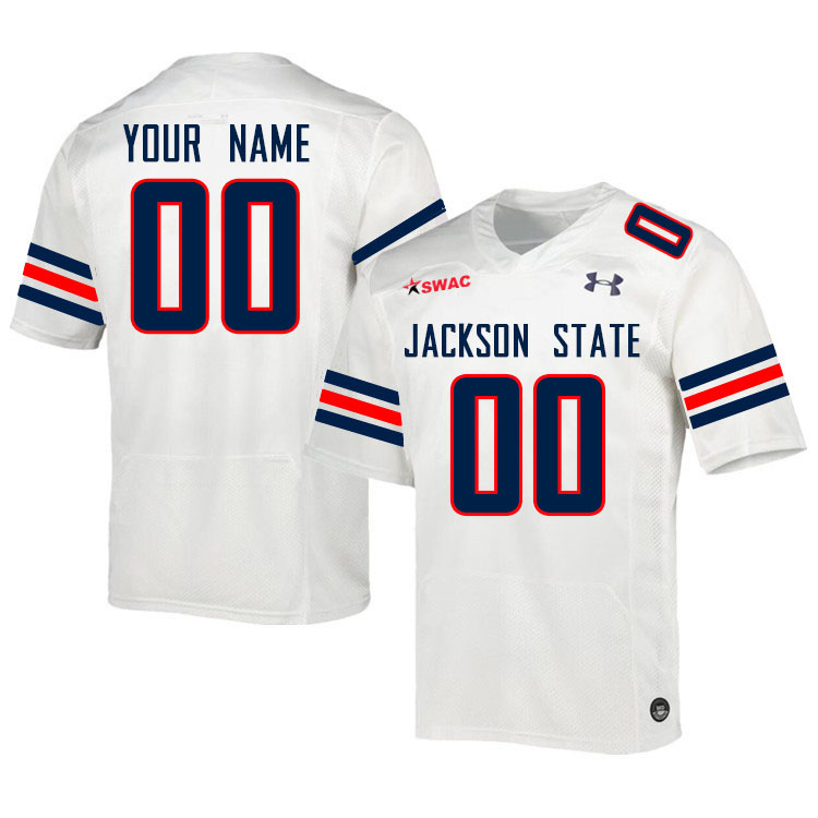 Custom Jackson State Tigers Name And Number Football Jerseys-White